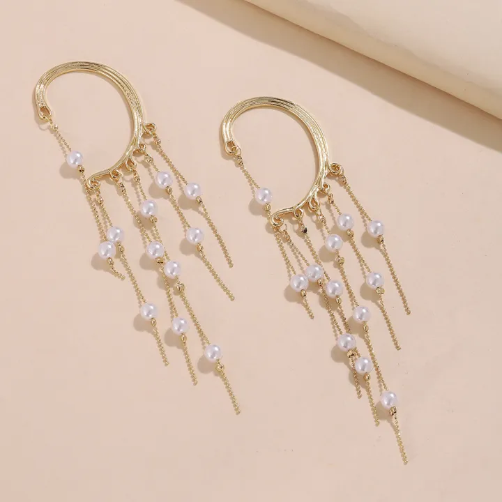 Jewelrys%20Gifts%20Earrings%20Long%20Earring%20Bohemia%20For%20Women%20Drop%20Dangle%20Earrings%20Pearl%20Earrings%20Golden%20Color%20Earrings%20-%20Image%205