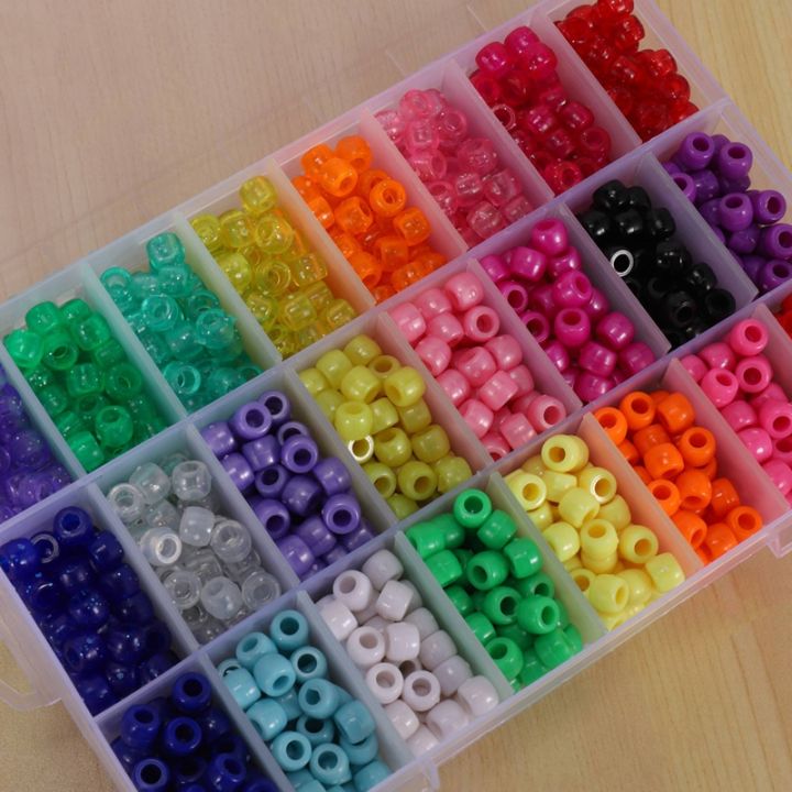 XHHDQES%20Pony%20Beads,%201,900%20Pcs%209mm%20Pony%20Beads%20Set%20in%2024%20Colors%20with%20Elastic%20String%20for%20Bracelet%20Jewelry%20Making%20-%20Image%202