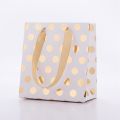 Small Gift Bags with Ribbon Handles(Metallic Dots 8 Pack Bulk). 