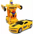 Transforming Robot Car, One Button Deformation Car Robot Toy with Realistic Race Car Sounds, LED Lights and 360 Degree Rotating Bump and Go Robot Function,Deform sports car.