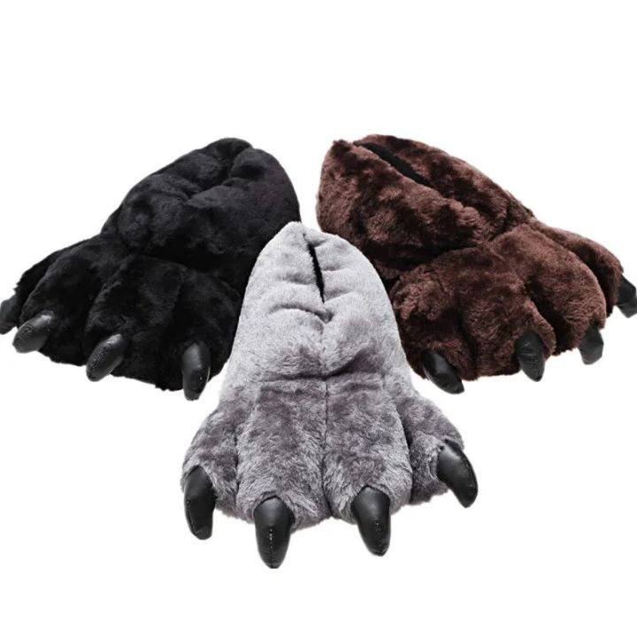 Unisex Chunky Bigfoot Shoes Women's Bear Paw Slippers Couples