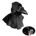 Halloween Plague Doctor Mask and Shawl Costume Cosplay Props Long Nose Beak Leather Masks for Adult Reaper Cloak Black Hat.