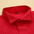 Men's French Cuff Tuxedo Shirt Solid Color Wing Tip Collar Shirt Men Long Sleeve Dress Shirts Formal Wedding Bridegroom Shirt. 