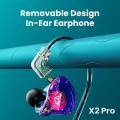 X2 Pro Sport Running 3.5mm Detachable Wired in-ear Headphones Double Dynamic HiFi Earphone. 