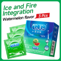 GJG Natural Rubber Latex Ultra-Thin Safety Watermelon Fruit Flavored Condoms - 3pc/Box.
