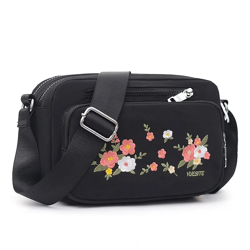 2020 Fashion Floral Shoulder Bag Women Nylon Waterproof Soft
