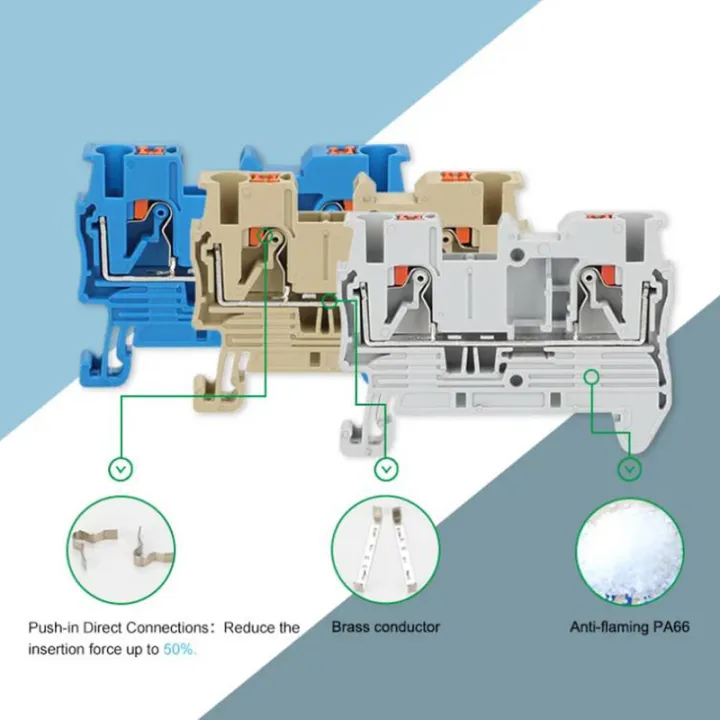 10pcs%20Din%20Rail%20Terminal%20Blocks%20PT-2.5%20Push%20In%20Spring%20Screwless%20Encounter%20-%20Image%205