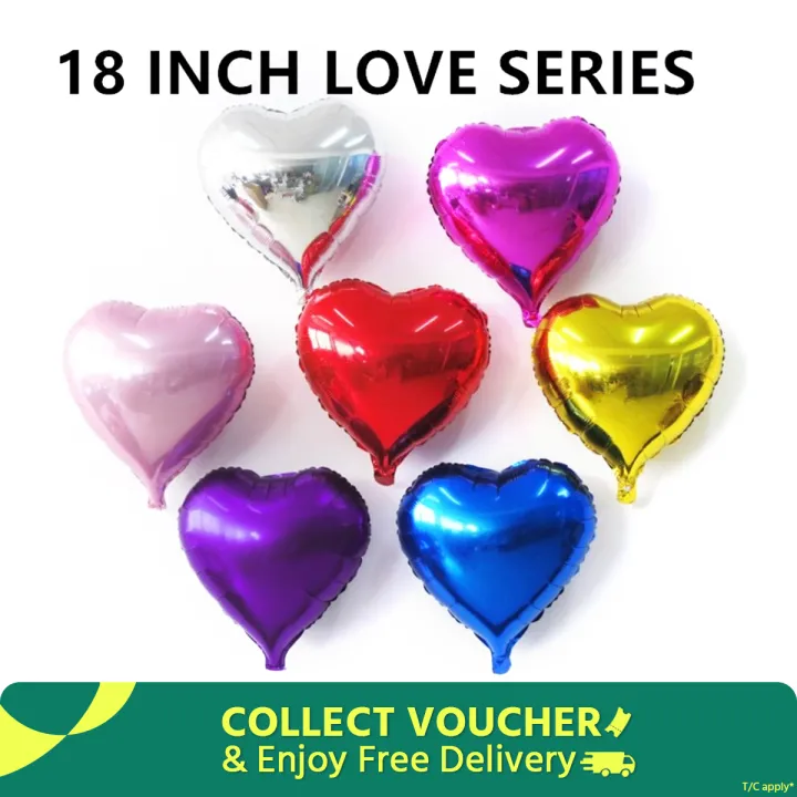18 inch Helium Heart Shaped Foil Balloons For Birthday, Anniversary ...