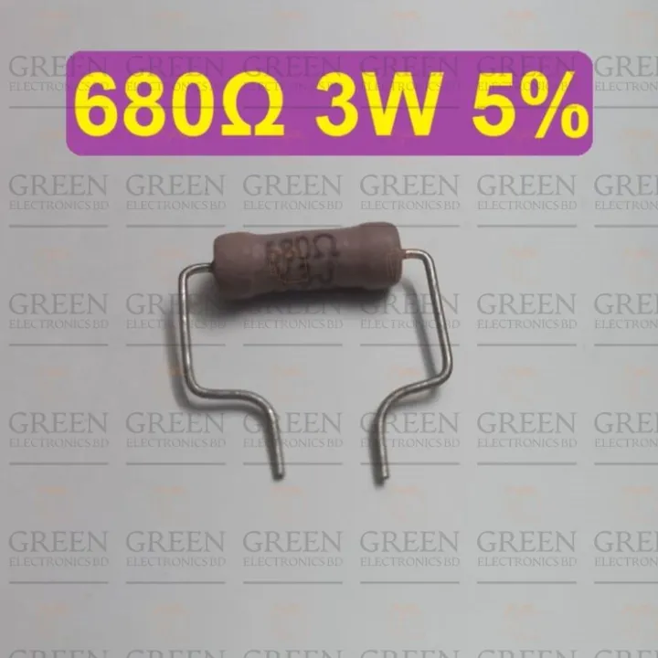 5Pcs%203W%20680%20Ohm%20Resistor%20Metal%20Oxide%20Film%20Resistors%20Flameproof%20Power%203%20Watt%20680%20Ohm%20Metal%20Oxide%20Resistors%205%25%20Tolerance%20Passive%20Components%20-%20Image%204