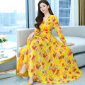 New Attractive Stylish Premium Quality Long Gown Dress Kurti Linen Fabric Digital Print One Piece Long Kurti For Women.