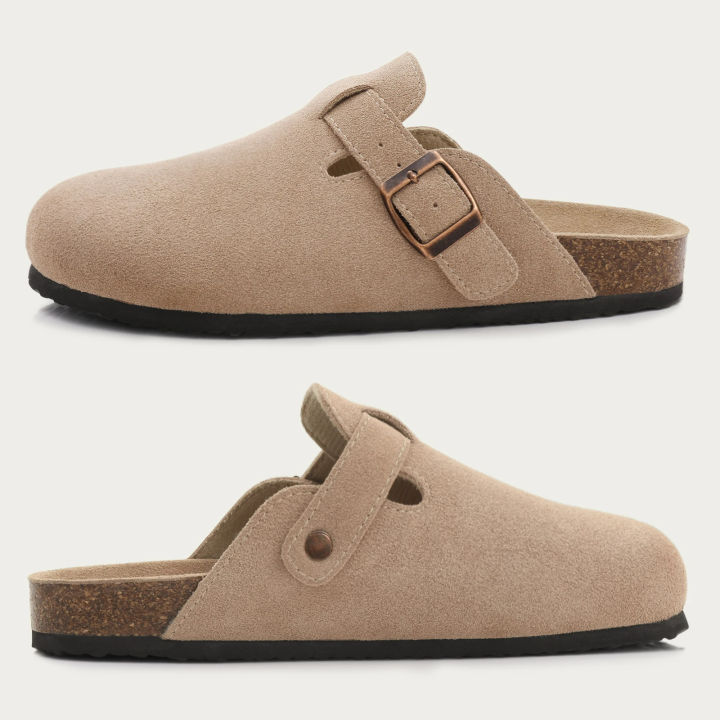 YAEA%20Men%20Women's%20Fashion%20Suede%20Mules%20Slippers%20Classic%20Retro%20Clogs%20Cork%20Insole%20Sandals%20With%20Arch%20Support%20New%20Outdoor%20Mules%20Shose%20-%20Image%203