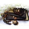 Combo Set-Saree, Jewellery & Gazra/Saree, Katan Blouse, Jewellery, Gazra & Mehedi &.