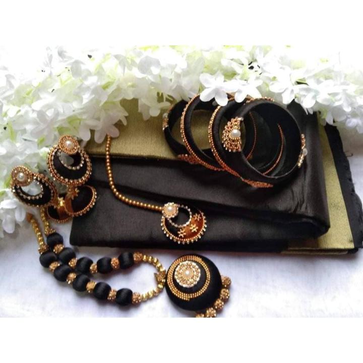 Combo Set-Saree, Jewellery & Gazra/Saree, Katan Blouse, Jewellery, Gazra & Mehedi &