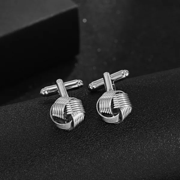 Electroplated%20Suit%20Shirt%20Twist%20Round%20French%20Cufflinks%20Pair%20Set%20For%20Men%20(1%20Pair)%20-%20Image%202