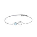 【Limited edition】 S925 sterling silver smile bracelet female creative cute ins net red bracelet light luxury temperament hand ornament.