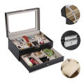 Fashion Watch 12 Slot Watch Case Display Box Leather Top Glass Jewelry Storage Organizer Gift. 