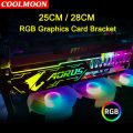Coolmoon RGB LED Light Graphics Card Brket 25cm/28cm 5V Small 4PIN GPU Suprt VGA Holder for Computer Chassis PC -ROG28CM w Music. 