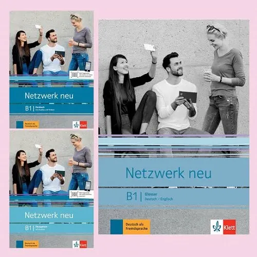 Netzwerk Neu B1 ( KURSBUCH + UBUNGSBUCH+ GlOSSAR ) (Set Of 3 Books ) German Language-Color Print