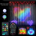 Smart LED RGB Curtain String Lights Bluetooth APP Control Christmas Fairy Light Garland DIY Picture Display Party Wedding Decor. 