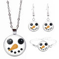 Cross-border new accessories Christmas Snowman Time Gemstone Bracelet Necklace Earrings Jewelry Set.