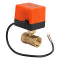 Motorized ball valve AC220V brass 2-way 3-wire 1-point G3/4 DN20 threaded connection flow control. 