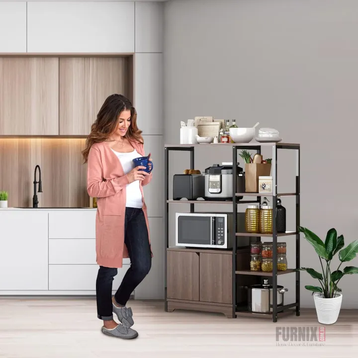 Furnix%205-Tier%20Microwave%20Oven%20Stand%20with%20Storage%20Cabinet,%20Kitchen%20Shelf,%20and%20Multi-Functional%20Rack%20for%20Spices,%20Utensils,%20Vegetables,%20and%20Fruits%20-%20Image%202