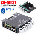 【COOL】 12V 24V Subwoofer Digital Power Amplifier Board ZK MT21 100W 2.1 Channel AUX Audio Stereo -compatible 5.0 Bass Amp.