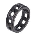 Stainless Steel 7mm Wide Band Ring Hip Hop Thumb Rings Fashion Cuban Link Chain Rings. 