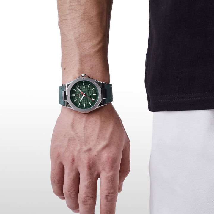 NAVIFORCE%20NF9200%20Green%20PU%20Leather%20Analog%20Watch%20For%20Men%20-%20Silver%20&%20Green%20-%20Image%205