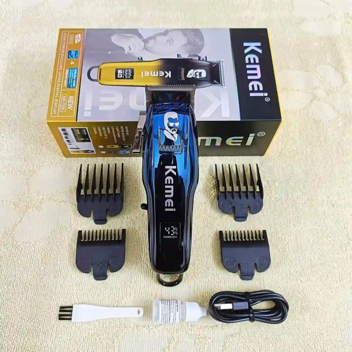 KEMEI KM-709A Rechargeable Professional Hair Trimmer With LED Display - 180 Min Runtime