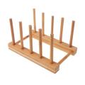 Durable Dish Rack Pots Wooden Plate Stand Wood Kitchen Cup Display Drainer Holder.