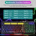 SHIPADOO D620 104-key Wired RGB Color Cracked Backlight Gaming Keyboard Mouse Kit for Laptop, PC. 