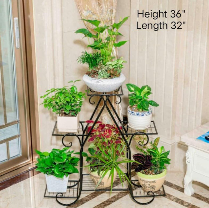 thumbnail image 2 of Lighterday Adjustable Metal Plant Stand, Black Plant Pot Stand/Corner Shelf For Home/Garden Indoor/Outdoor Decoration (Round 2 of 9