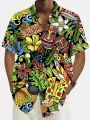 Summer Men's Resort Hawaiian 3D Printed Shirt Button Up Short Sleeve Tee Tops Fashion Beach Shirt Vacation Daily Wear Shirts.