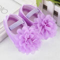 (New) baby girl chiffon shoes flower elastic baby walking shoes wild soft bottom solid infant newborn infant shoes.