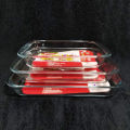 Oven Proof Glass Serving Dish - Transparent 3 Pcs Set. 