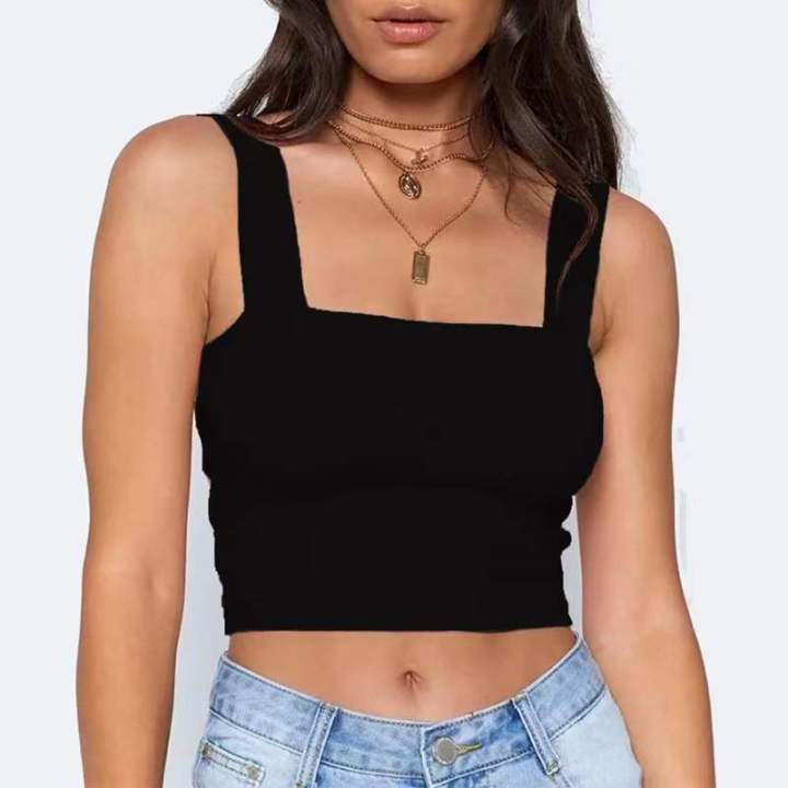 Fashion%20Square%20Neck%20Sleeveless%20Summer%20Crop%20Top%20White%20Women%20Black%20Casual%20Basic%20T%20Shirt%20Off%20Shoulder%20Cami%20Backless%20Tank%20Top%20-%20Image%202