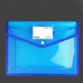 Press Button File Folder Flexible A4 Size Transparent Document Bag Waterproof Plastic Paper Organizer for Office Supplies. 