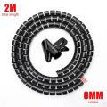 2M Flexible Spiral Cable Wire Protector Cord Protective Tube Desk Tidy Cable Storage Wire Wrap Cable Management Clip Organizer. 
