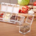 SPECIAL HOUSEHOLD ACCESSORIES CRYSTAL MASALA BOX SET OF 4 PCS WITH STAY.. 