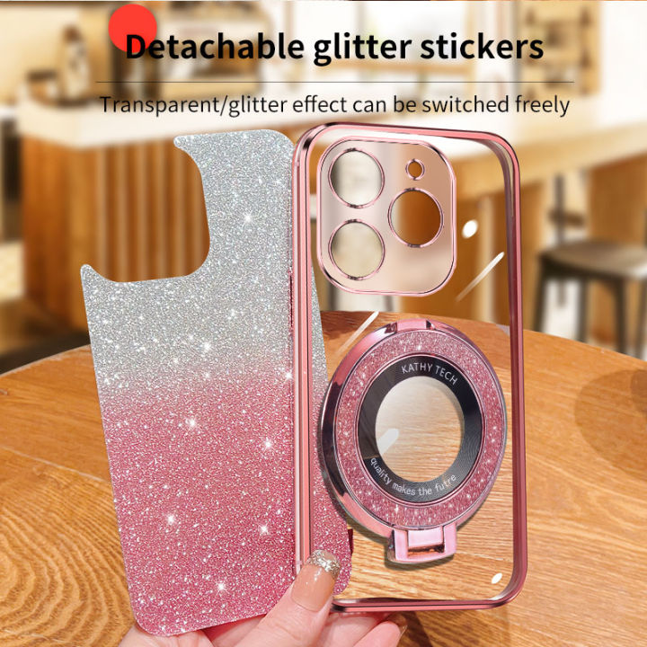 For%20Itel%20A70%20Case%20Creative%20Bracket%20Transparent%20Fashion%20Soft%20Glitter%20Plated%20Fall%20Prevention%20for%20Itel%20A70%20Back%20Cover%20-%20Image%204