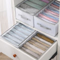 PP clip mesh fabric foldable clothes storage box large-capacity partitioned wardrobe organizer box multi-compartment pants storage box. 