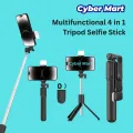 Multifunctional 4 in 1 Portable Adjustable & Foldable Monopod Selfie Stick & Tripod with Selfie Light & Wireless Bluetooth Remote Control - Selfie Stick - By Cyber Mart.