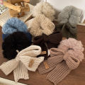 New Scrunchie Women Warm Hair Scrunchies Winter Knit Hair Ties Bow Hair Bands Plush Elastic Band Hair Accessories Huiye.