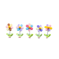 5Pcs Car Dashboard Rainbow Flower Ornaments Head Shaking.