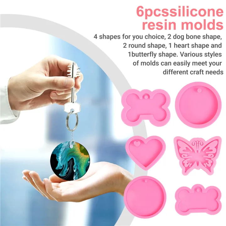 6Pcs%20Silicone%20Keychain%20Molds%20with%2012Pcs%20Key%20Rings,%2012Pcs%20Jump%20Rings%20for%20Epoxy%20Pendant%20DIY%20Crafts%20-%20Image%203