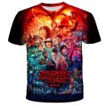 Kids Stranger Things 4 T-shirts Cartoon Printed Girls Tees Children Stranger Things 4 Tops Short-sleeve Hellfire Club Clothes. 