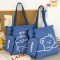 Zippered Canvas Bag Design Cartoon Tote Bag Canvas Fashion Student Handbag for Casual Use Fashion Accessory Shopping Bag Daily Carry Casual Wear School Bag Women's Fashion Carry. 
