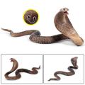 Simulation Reptile Model Cobra Snake Amphibious Spectacles Kingsnake Model Tidy Toy Ornaments. 