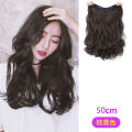 Wig Women's Long Hair One Piece SeamlessUType Long Curly Hair Big Wave Invisible Patch Hair Extension Wig Set.